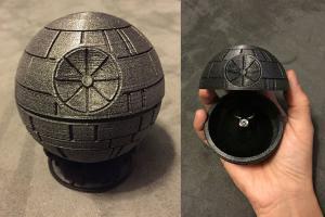 3D Printed Death Star Engagement Ring Box