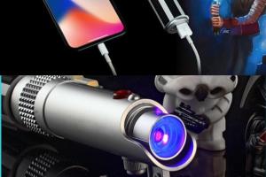 Star Wars Lightsaber Smartphone Power Bank with Laser Pointer