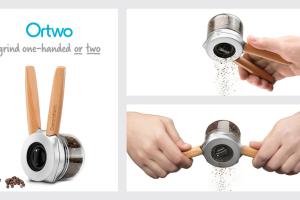 Ortwo One & Two-Handed Pepper Mill