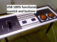 Nintendo NES Controller Coffee Table with Functional Buttons & Joystick