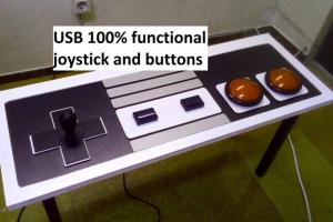 Nintendo NES Controller Coffee Table with Functional Buttons & Joystick