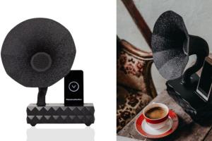 GramoiPhone: Gramophone iPhone Stand, Acoustic Amplifier