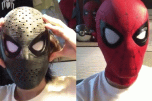Spider-Man Mask with Sensor Controlled Mechanical Eye Lenses