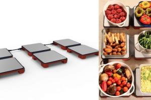 HotMat Connect Modular Foldable Warming Trays for Up to 10 Dishes
