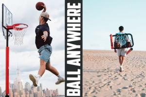 Uball Backpackable Basketball Hoop Set for the Beach