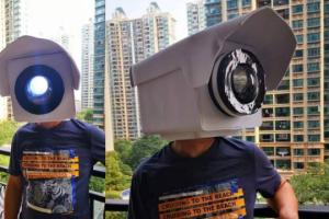 LED Camera Helmet Costume