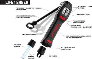 LIFESABER Wilderness Survival Multitool with Firestarter + Power Generator + Water Purifier
