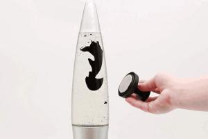 Rocket Ship Ferrofluid Lava Lamp