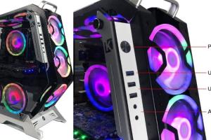 KEDIERS ATX Open Frame Panoramic Gaming PC Case