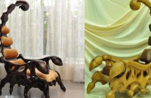 Oak & Leather Scorpion Chair