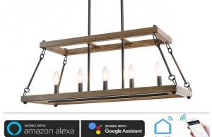 KSANA App Smart Farmhouse Chandelier with Alexa Support