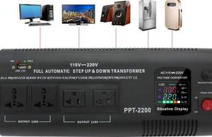 PPT-2200 2000W Step Up & Down 110v to 220v Voltage Converter