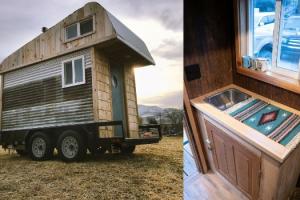 Tiny House On Wheels Made from Recycled Materials