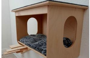 A Cats Domain Wall Mounted Cat Bed Cottage