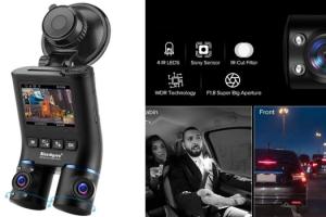 Blueskysea B2W Dual Dash Cam with Rotatable Lens, WiFi