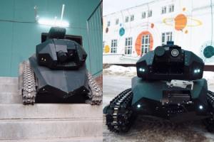Scorpion: Rugged Surveillance Robot with Net Gun, Drone Inside