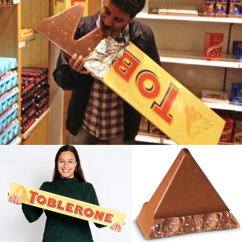 Toblerone Milk Chocolate Bar OFFICIAL, made with Swiss Milk Chocolate,  Giant, Jumbo Size, 1 bar, 4.5kg