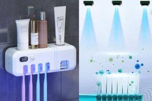 UV Sterilizing Toothbrush Rack