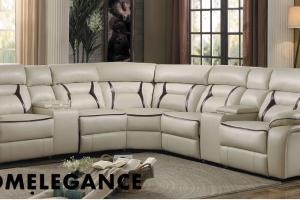 Homelegance Amite 119″ x 119″ Power Reclining Sectional Sofa