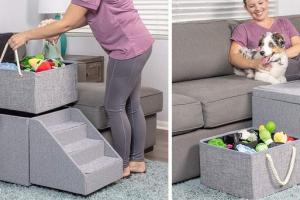 PetFusion Multi-Purpose Pet Step Ottoman & Toy Storage Unit