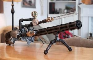 M134 Minigun Steampunk Table Lamp for Your Man Cave