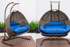 LeisureMod Egg Shaped Porch Swing Chair