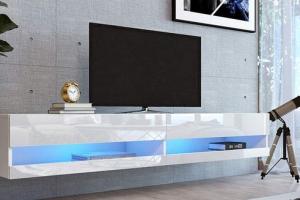 Hooseng Floating TV Stand with 20-Color LED Effect