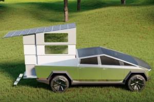CyberLandr: Solar Powered Disappearing Camper for Tesla Cybertruck