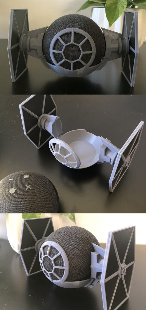 Tie Fighter Echo Dot 3 Stand by JA Prints and Crafts