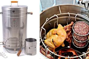 Steak & Beer Barrel Grill for Outdoor Cooking