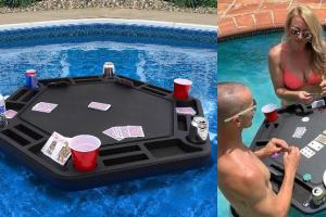 Polar Whale Floating Poker Table for Your Pool