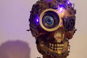 Motion Sensing Steampunk Skull Lamp