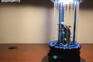 Dolphin Rain Lamp with Mineral Oil