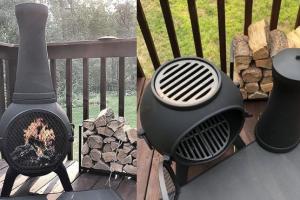 Blue Rooster Prairie Fire Chiminea Outdoor Wood Burning Fireplace