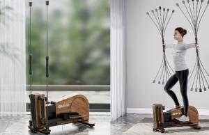 Oarlike Elliptical Machine with Elastic Fitness Bars