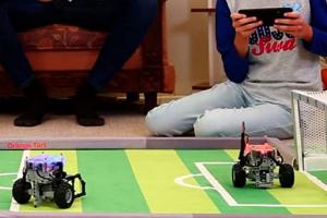 Orange Tart LEGO Compatible, Programmable Soccer Robot for Kids