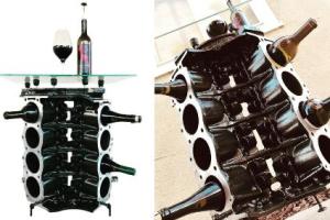 Engine Block Wine Rack: Gift Idea for Gearheads