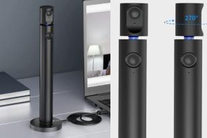 CZUR Halo 1080p Webcam with Two Rotating Cameras for Streaming