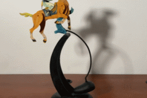 Carlisle Rockers Race Horse & Jockey Electromagnetic Kinetic Art