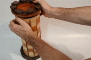 Rook Tower Wooden Chess Set by Kybernetiks