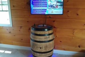 Bourbon Barrel Pedestal Retro Gaming System
