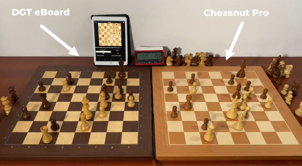 iChessOne folding, wood electronic chess board with phone app - Geeky  Gadgets