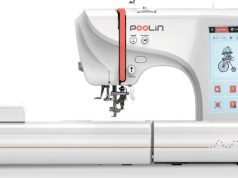 Poolin EOC05 Computerized Embroidery Machine with 7-inch Touchscreen Display