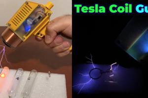 Rechargeable Touchable Tesla Coil Gun Physics Toy