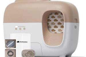 PetSnowy Snow+ App Connected Self Cleaning Litter Box with TiO2 Photocatalyst Odor Removal