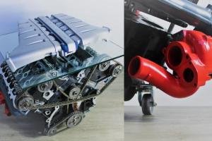 Bentley W12 Engine Coffee Table with Spinning Internals by Ben’s Automotive Decor
