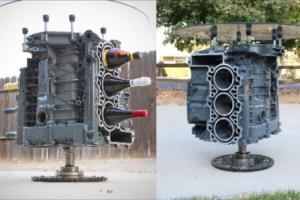 Porsche Engine Wine Rack by Ben Harvey