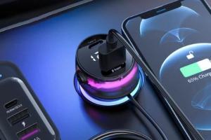 Flashvor 100W Car Charger with 5 Ports, Voltage Detection