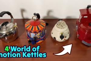 4 Rare Kamenstein World of Motion Kettles Compared