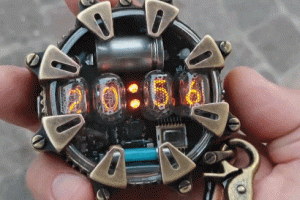 Nixie Pocket Watch with Radiation Dosimeter by TitanTimePiece